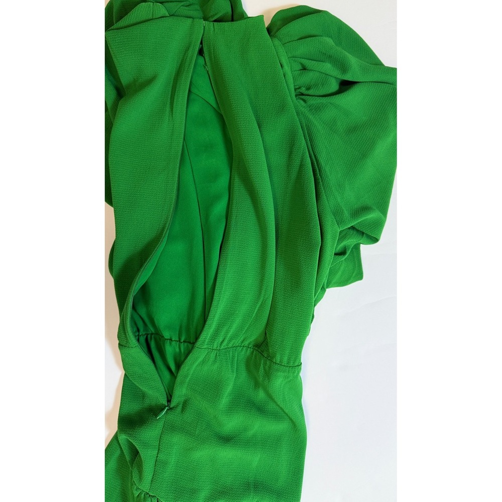 CeCe Green Puff‎ Sleeve Tiered Short Dress Size Large Lined Crepe Textured NWI - Picture 10 of 16